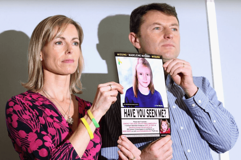 LONDON, ENGLAND - MAY 02: Kate and Gerry McCann hold an age-progressed police image of their daughter during a news conference to mark the 5th anniversary of the disappearance of Madeleine McCann, on May 2, 2012 in London, England. The McCann's today stated that there is "no doubt" that authorities will re-open the investigation into their daughter's disappearance. Three-year-old Madeleine went missing while on holiday with her parents in the Algarve region of Portugal in May 2007.