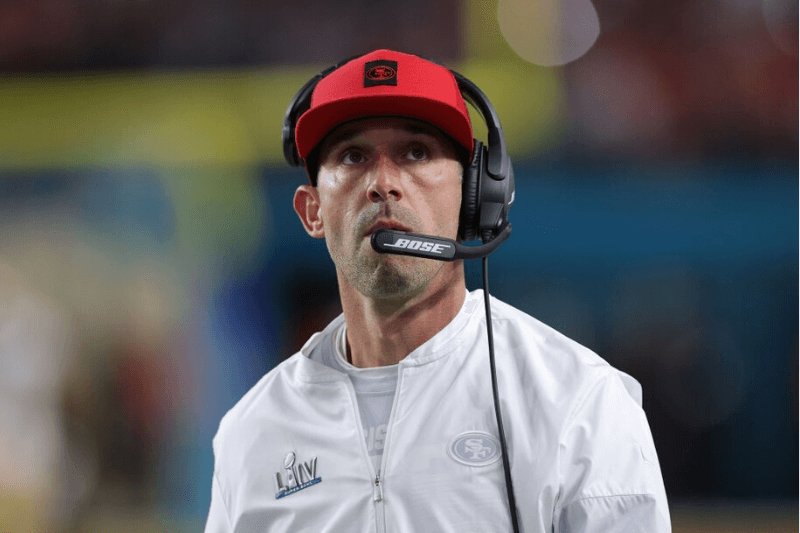 Head coach Kyle Shanahan of the San Francisco 49ers reacts against the Kansas City Chiefs during the second quarter in Super Bowl LIV at Hard Rock Stadium on February 02, 2020 in Miami, Florida.