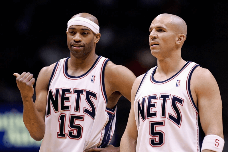 Nets Vince Carter and Jason Kidd in the first half against the Clippers at Continental Airlines Arena in East Rutherford, N.J. 