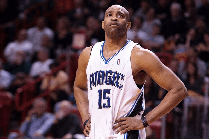 18 March 2010: Orlando Magic guard Vince Carter rests during the Orlando Magic 108-102 overtime victory over the Miami Heat at the AmericanAirlines Arena, in Miami, Florida, USA. 