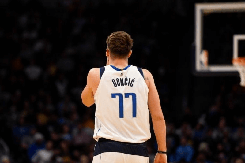 DENVER, CO - OCTOBER 29: Luka Doncic (77) of the Dallas Mavericks takes the court against the Denver Nuggets during the second quarter on Tuesday, October 29, 2019.