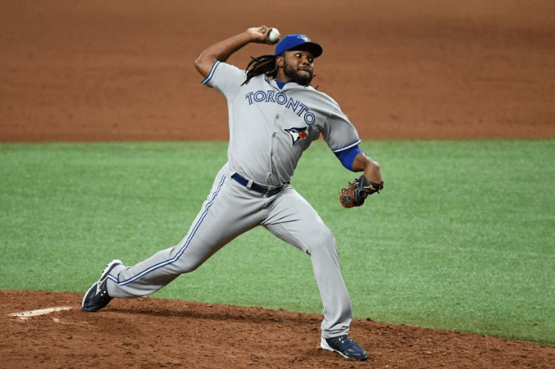 ST PETERSBURG, FLORIDA - JULY 24: Rafael Dolis #41 of the Toronto Blue Jays throws a pitch during the eighth inning against the Tampa Bay Rays on Opening Day at Tropicana Field on July 24, 2020 in St Petersburg, Florida. The 2020 season had been postponed since March due to the COVID-19 pandemic.