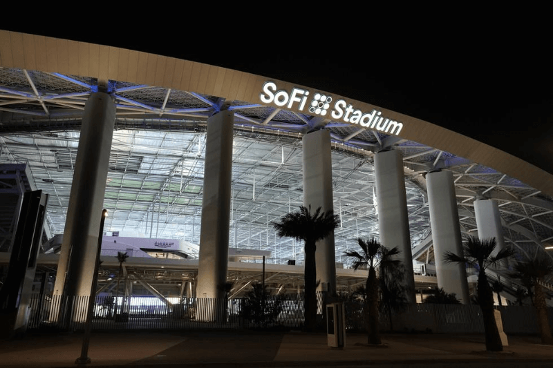 Aug 22, 2020; Inglewood California, USA; A general overall view of SoFi Stadium. The venue, the home of the Los Angeles Rams and the Los Angeles Chargers, will be the site of Super Bowl 56 in 2022 and the 2028 Olympics opening and closing ceremonies.