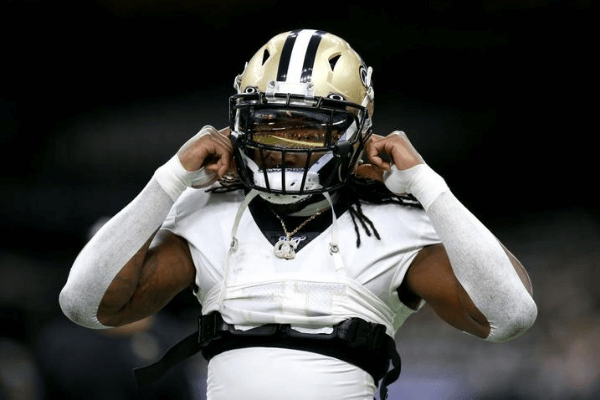 NEW ORLEANS, LOUISIANA - JANUARY 05: Alvin Kamara #41 of the New Orleans Saints in action during the NFC Wild Card Playoff game against the Minnesota Vikings at Mercedes Benz Superdome on January 05, 2020 in New Orleans, Louisiana.