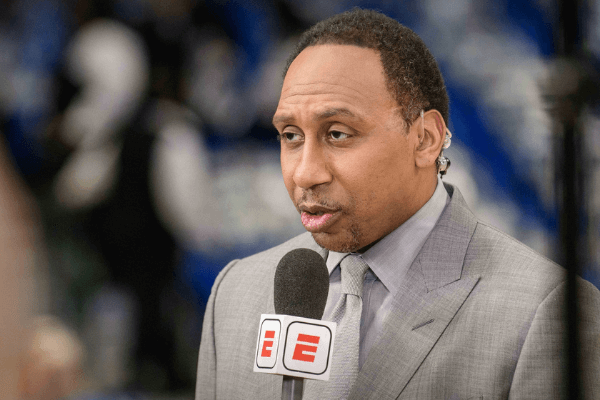 Jan 8, 2020; Dallas, Texas, USA; ESPN sports television personality Stephen A. Smith speaks before the game between the Dallas Mavericks and the Denver Nuggets at the American Airlines Center.