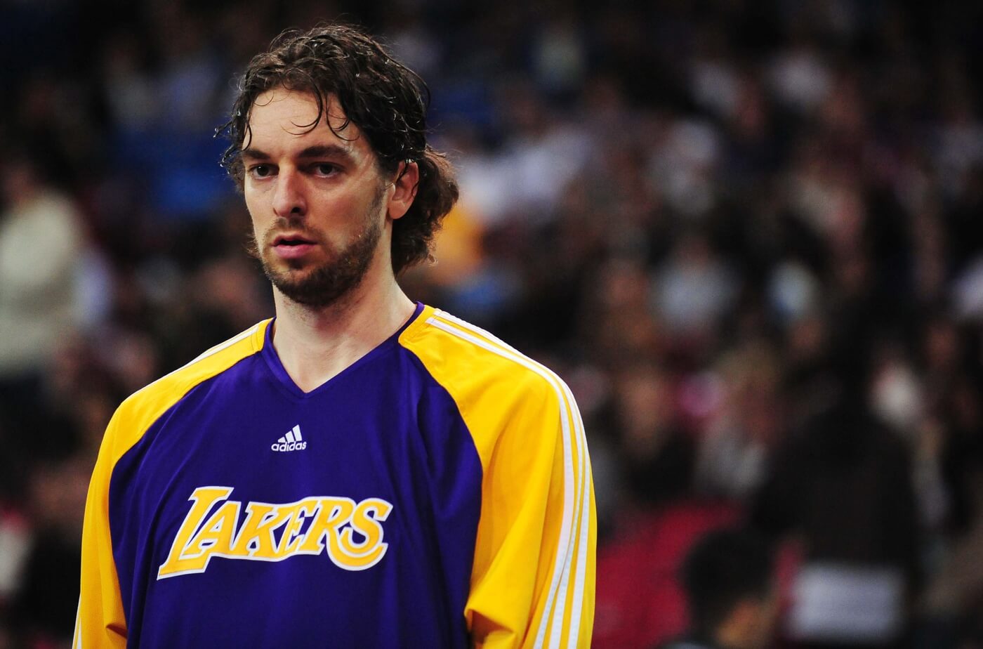 December 26, 2009; Sacramento, CA, USA; Los Angeles Lakers forward Pau Gasol (16) warms up before the game against the Sacramento Kings at Arco Arena. The Lakers defeated the Kings 112-103 in double overtime. Mandatory Credit: Kyle Terada-USA TODAY Sports