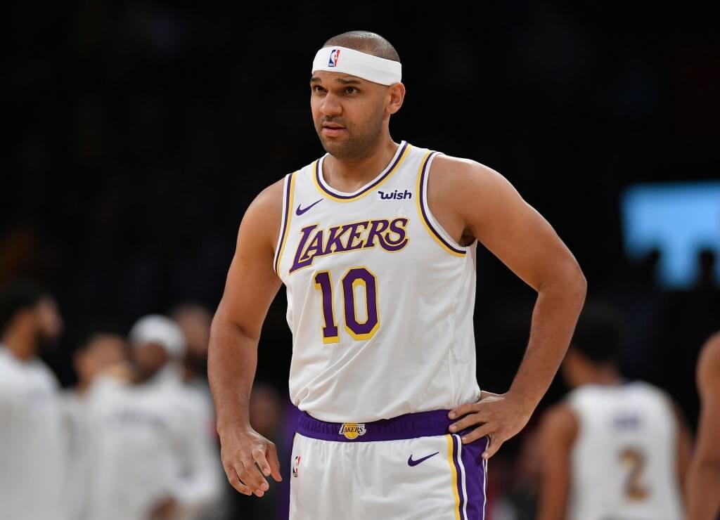 LOS ANGELES, CA - DECEMBER 29: Jared Dudley #10 of the Los Angeles Lakers in a game against the Dallas Mavericks at Staples Center on December 29, 2019 in Los Angeles, California. NOTE TO USER: User expressly acknowledges and agrees that, by downloading and/or using this photograph, user is consenting to the terms and conditions of the Getty Images License Agreement. (Photo by John McCoy/Getty Images)