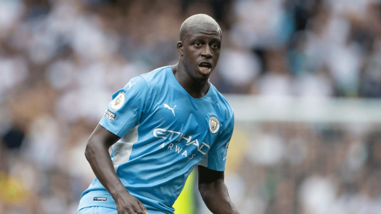 LONDON, ENGLAND - AUGUST 15: Benjamin Mendy of Manchester City during the Premier League match between Tottenham Hotspur and Manchester City at Tottenham Hotspur Stadium on August 15, 2021 in London, England. (Photo by Visionhaus/Getty Images)