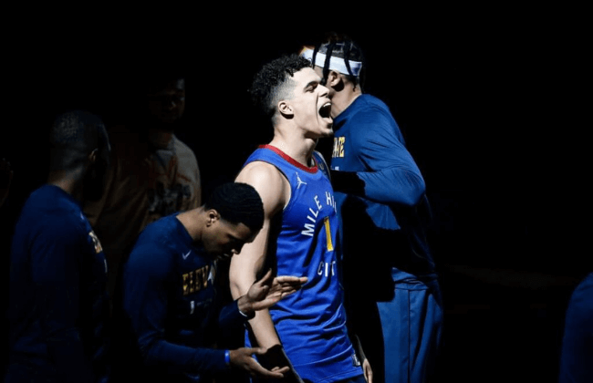 Jun 11, 2021; Denver, Colorado, USA; Denver Nuggets forward Michael Porter Jr. (1) reacts before the game against the Phoenix Suns during game three in the second round of the 2021 NBA Playoffs at Ball Arena. Mandatory Credit: Isaiah J. Downing-USA TODAY Sports