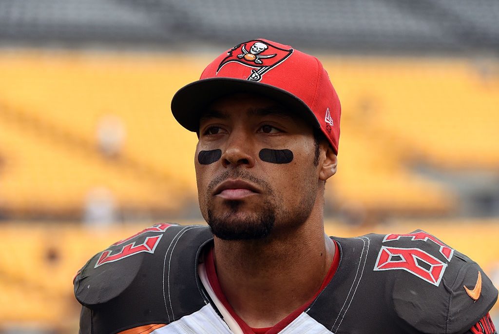PITTSBURGH, PA - SEPTEMBER 28: Wide receiver Vincent Jackson #83 of the Tampa Bay Buccaneers looks on from the field after a game against the Pittsburgh Steelers at Heinz Field on September 28, 2014 in Pittsburgh, Pennsylvania. The Buccaneers defeated the Steelers 27-24. (Photo by George Gojkovich/Getty Images)