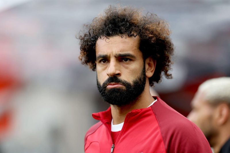 NEWCASTLE UPON TYNE, ENGLAND - AUGUST 27: Mohamed Salah of Liverpool looks on prior to the Premier League match between Newcastle United and Liverpool FC at St. James Park on August 27, 2023 in Newcastle upon Tyne, England. (Photo by Ian MacNicol/Getty Images)