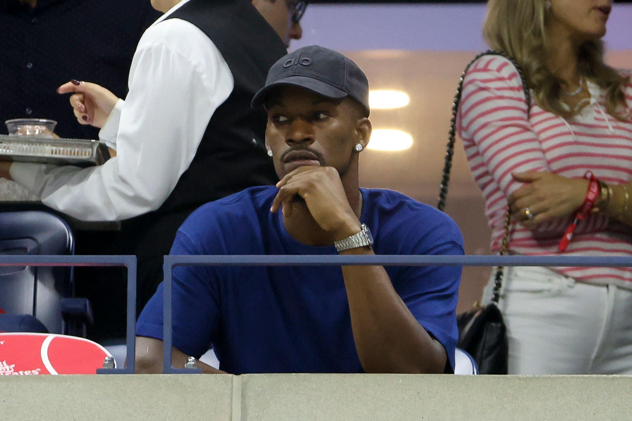 NEW YORK, NEW YORK - AUGUST 29: Jimmy Butler attends day two of the 2023 US Open at Arthur Ashe Stadium at the USTA Billie Jean King National Tennis Center on August 29, 2023 in the Flushing neighborhood of the Queens borough of New York City. (Photo by Jean Catuffe/GC Images)