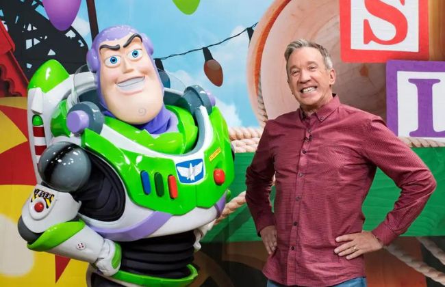 Tim Allen and Buzz Lightyear. Photo: Chloe Rice/Disney Parks (Getty Images)
