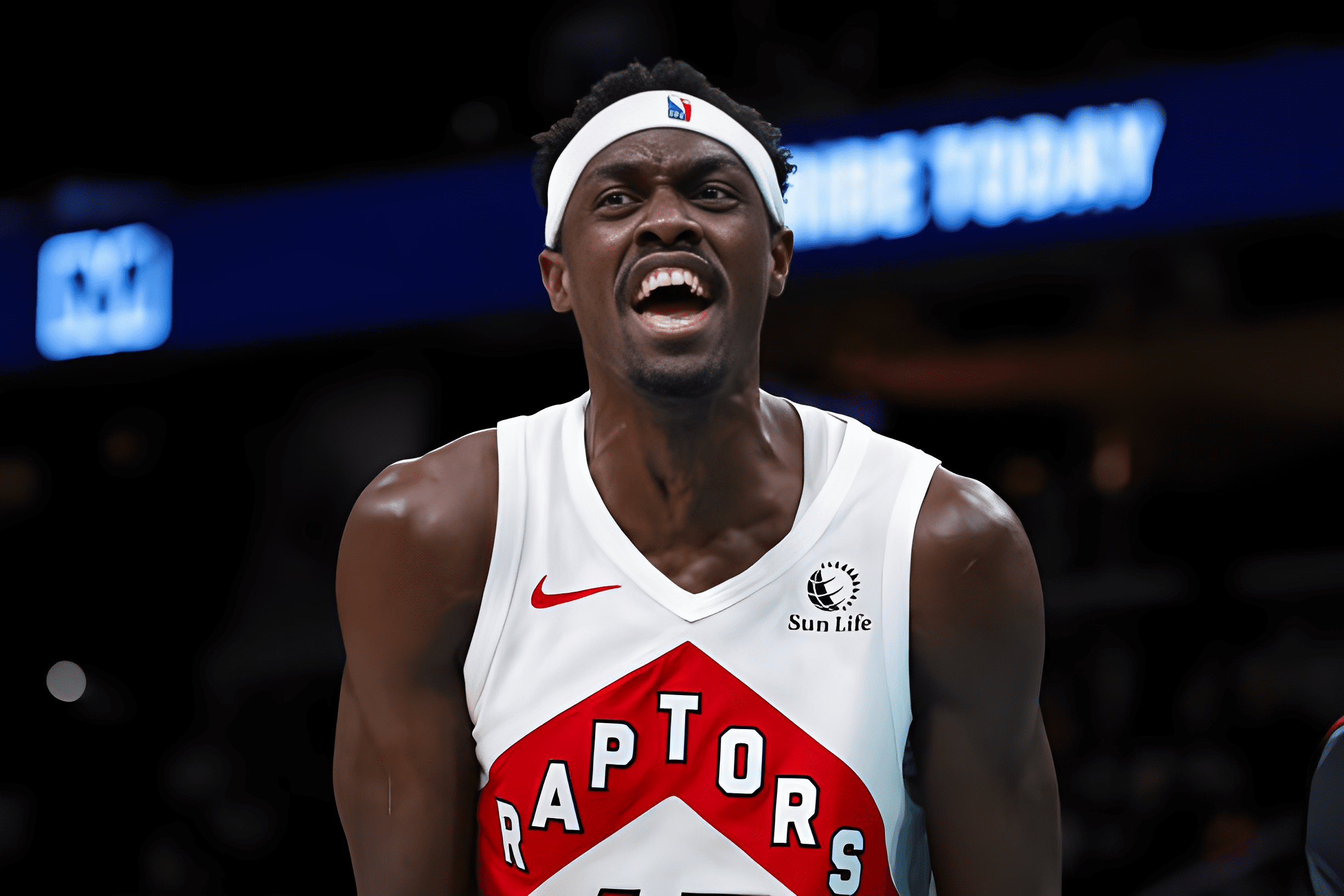 WASHINGTON, DC - DECEMBER 27: Pascal Siakam #43 of the Toronto Raptors reacts to a play against the Washington Wizards during the second half at Capital One Arena on December 27, 2023 in Washington, DC. NOTE TO USER: User expressly acknowledges and agrees that, by downloading and or using this photograph, User is consenting to the terms and conditions of the Getty Images License Agreement. (Photo by Scott Taetsch/Getty Images)